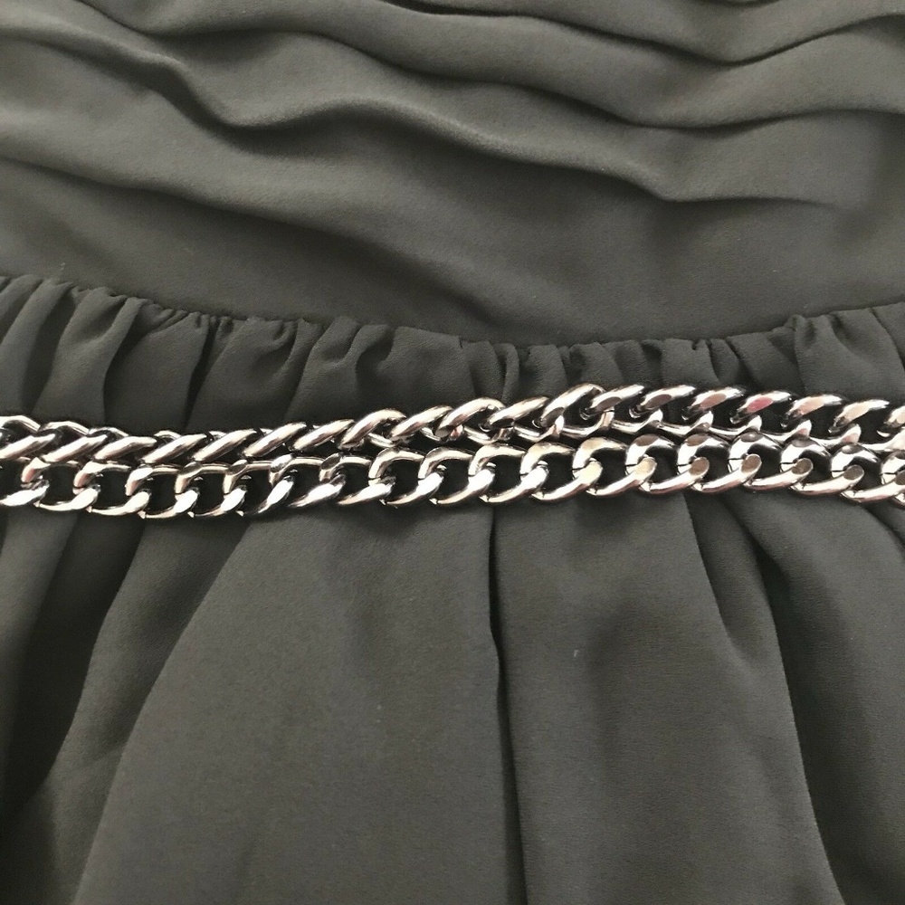 Express Junior Girls Solid Black Flowy Party Dress - image 8